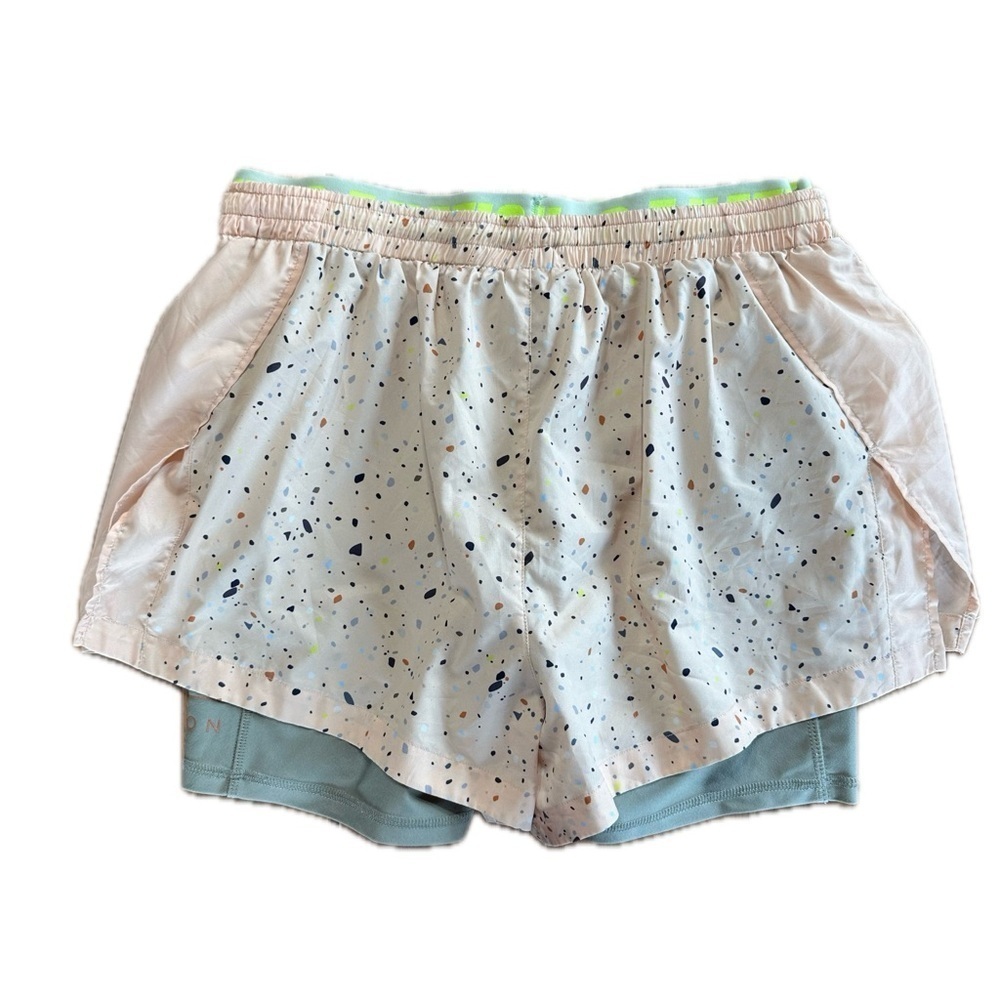 P.E Nation Speckled Athletic Shorts with Neon Trim - Picture 6 of 9